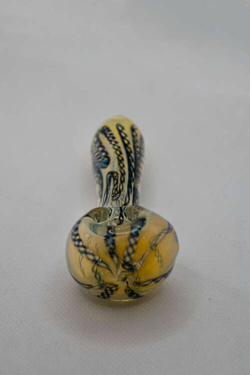 Yellow Chained Glass Pipe